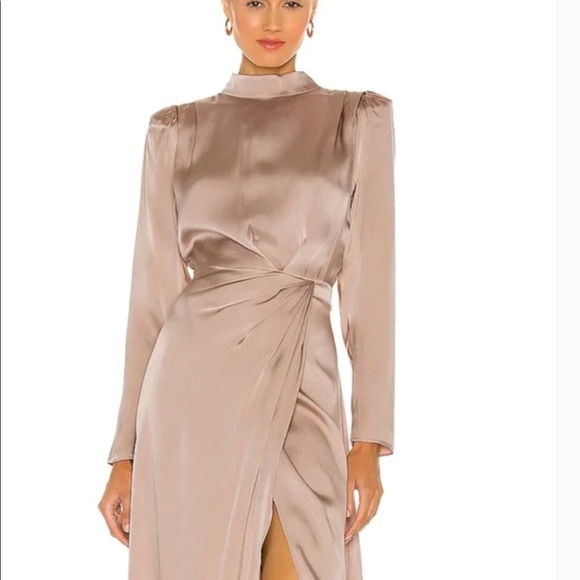 FINAL SALE ‼️NWT  ANINE BING Beige Dress MIDI /Long Sleeve - Picture 2 of 7